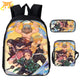 Tanjiro x Nezuko x Zenitsu x Inosuke Rucksack mit Federmäppchen und Tasche - Demon Slayer™