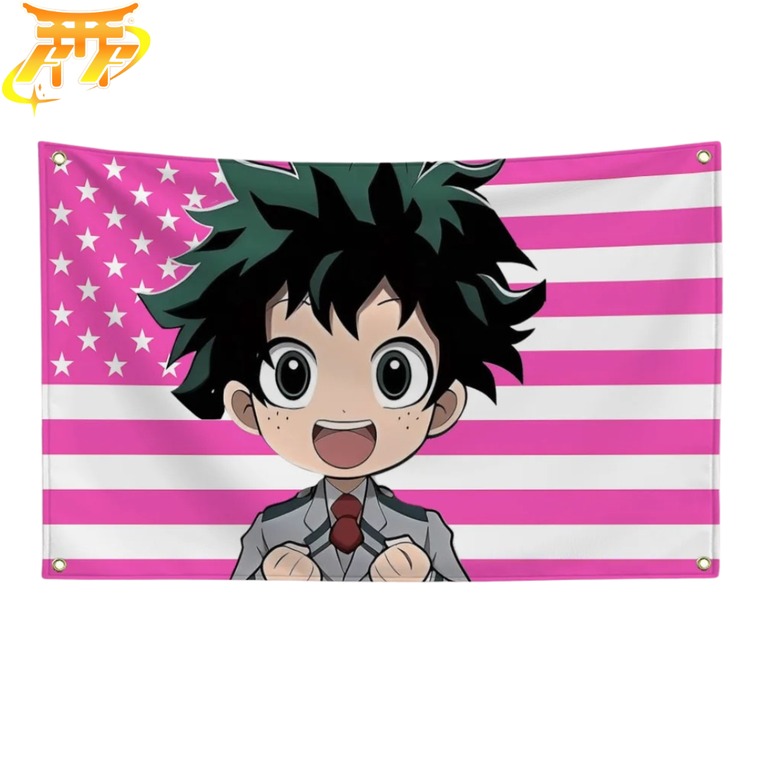 Izuku Midoriya „Chibi-Schüler-Stil“ Flagge – My Hero Academia™