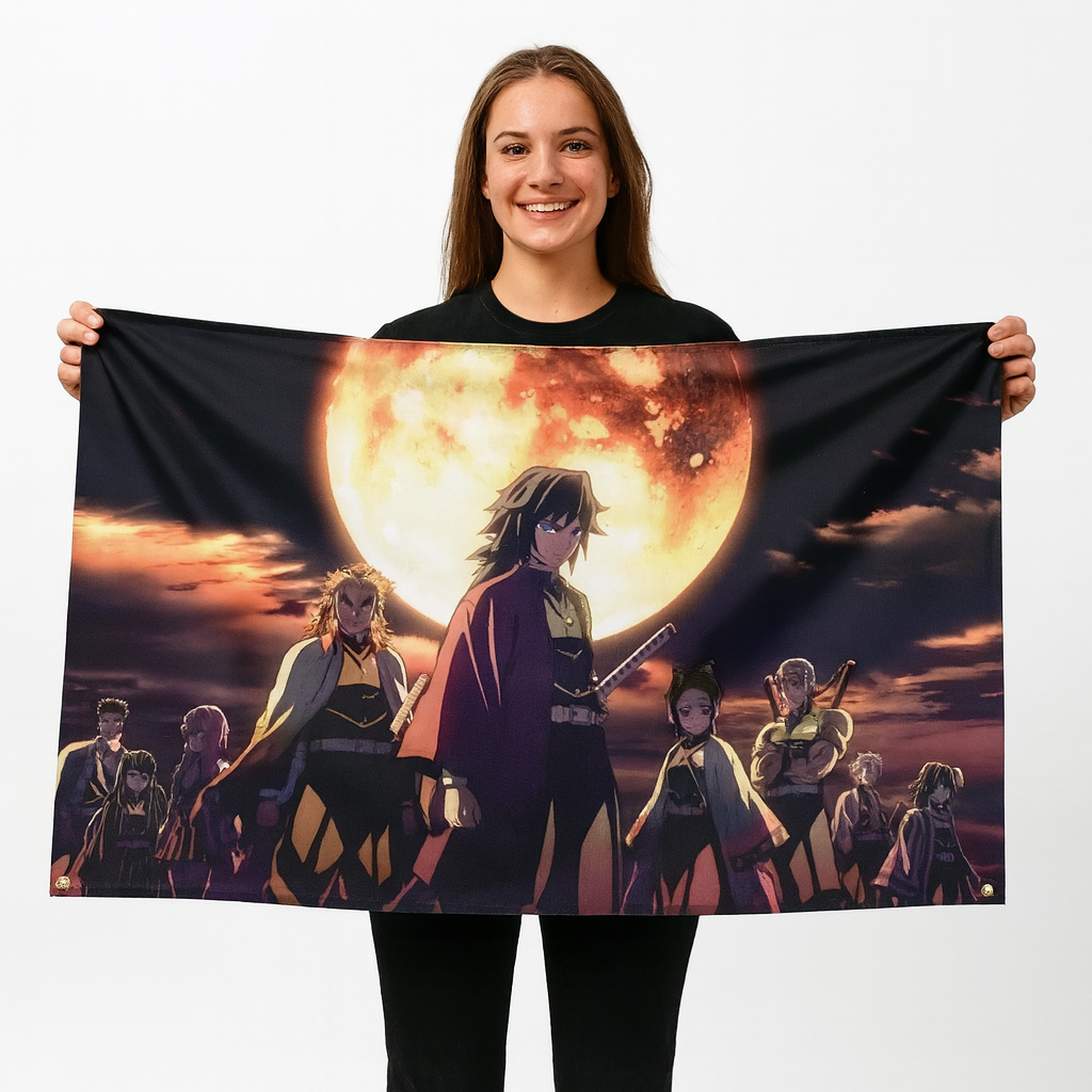 Säulen „Unter dem Blutmond“ Flagge – Demon Slayer™