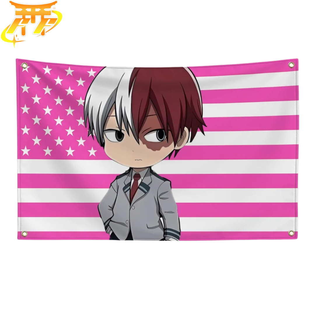 Shoto Todoroki „Chibi-Schüler-Stil“ Flagge – My Hero Academia™