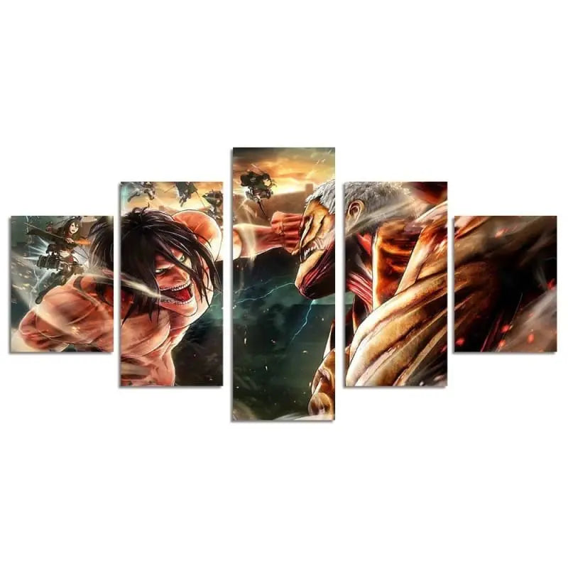 Eren vs. Reiner Gemälde – Attack on Titan™