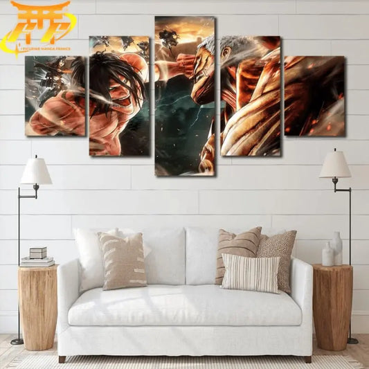 Eren vs. Reiner Gemälde – Attack on Titan™