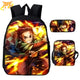 Tanjiro Sonne Atem Rucksack mit Federmäppchen und Tasche - Demon Slayer™