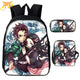 Tanjiro x Nezuko Kamado Dämonenjäger Rucksack mit Federmäppchen und Tasche - Demon Slayer™